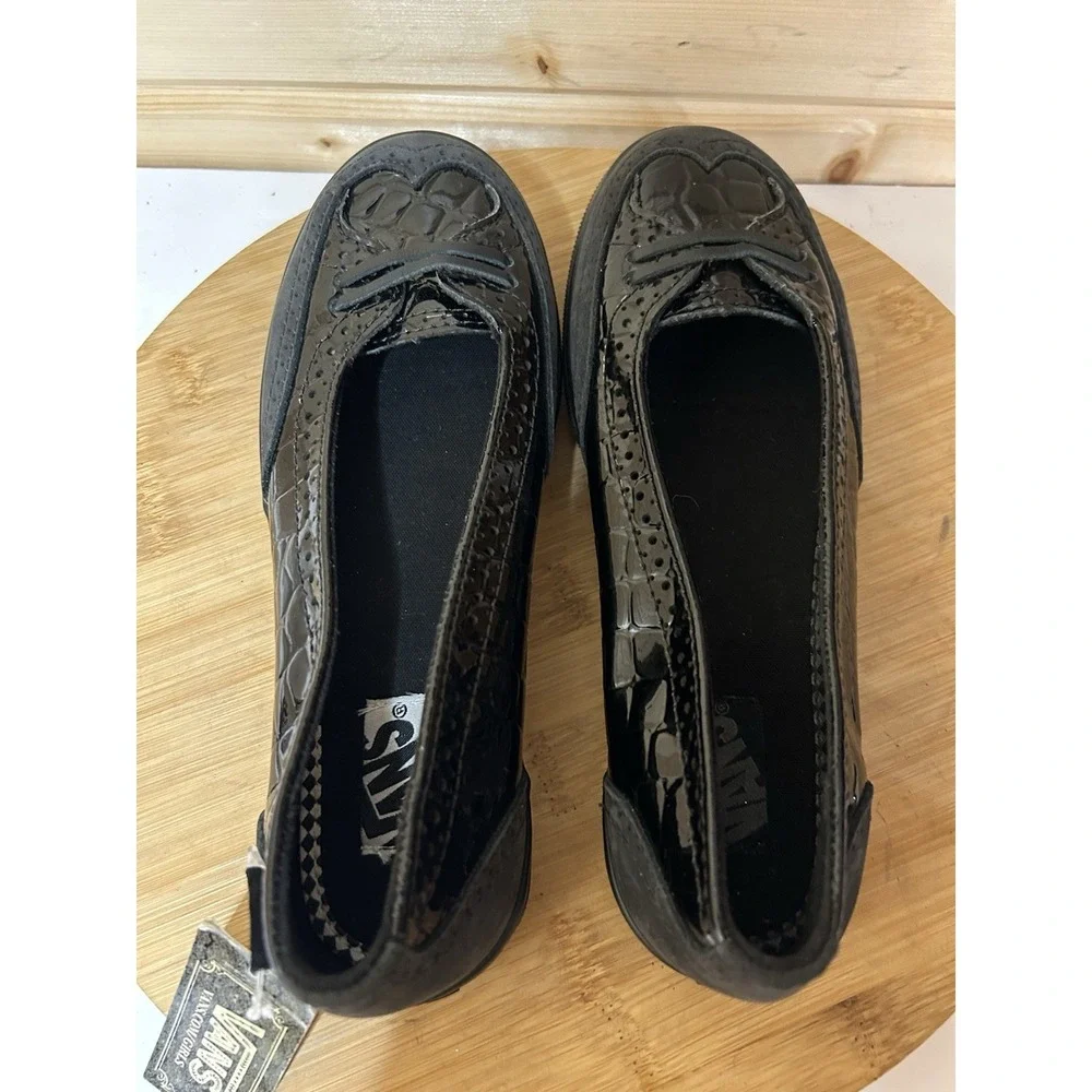VANS Cassie Patent Leather Croc Black Women's‎ Size 5 NEW!